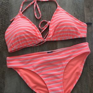 Aerie Neon Orange Triangle Bikini
